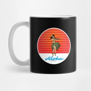 Hula Girl Dancing the Hula with Sunset Mug